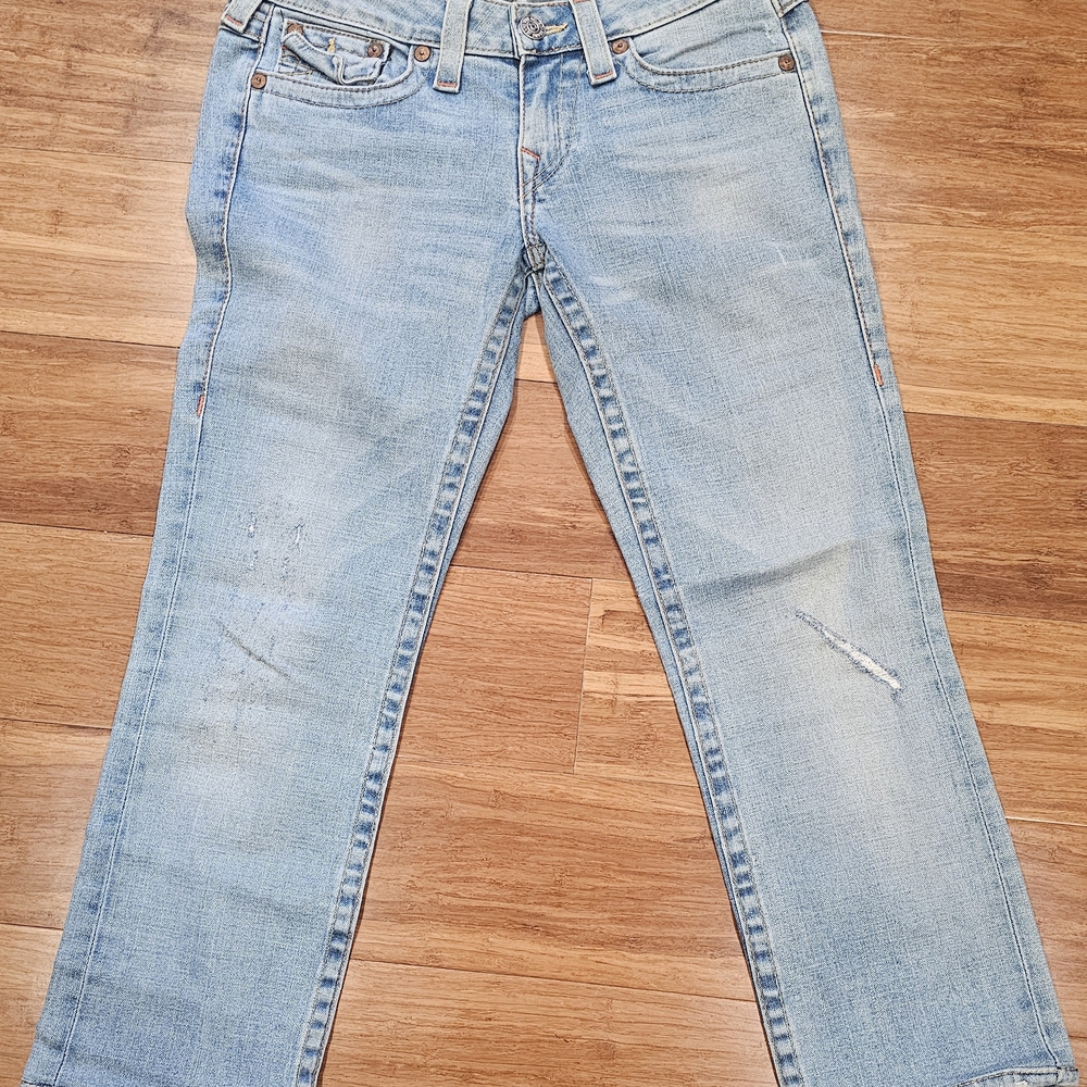 True Religion Light Wash Women's Cropped Jeans